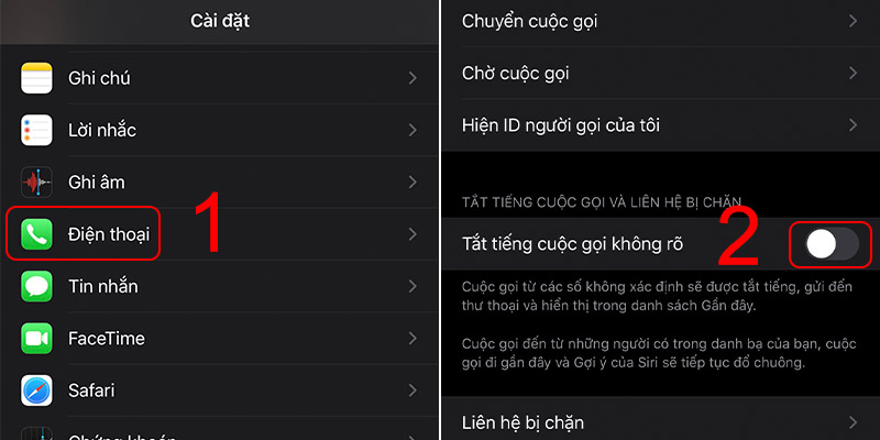 Cách chặn cuộc gọi ngoài danh bạ trên điện thoại iPhone