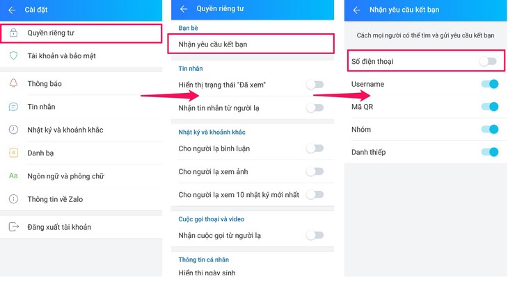 Ẩn số điện thoại trên Zalo như thế nào?