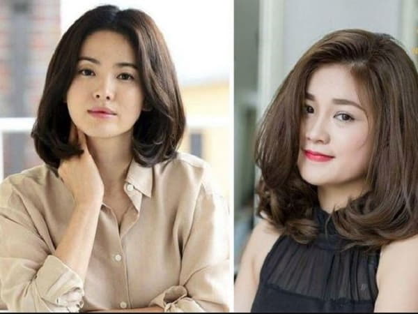 Tóc Lob (Long Bob) uốn xoăn nhẹ