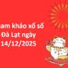 Tham khảo xổ số Đà Lạt ngày 14/12/2025